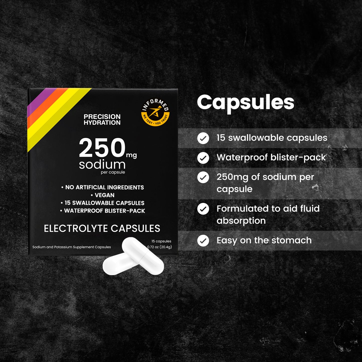 Precision Hydration Sweat Salts | 1 Box (15 Swallowable Capsules)